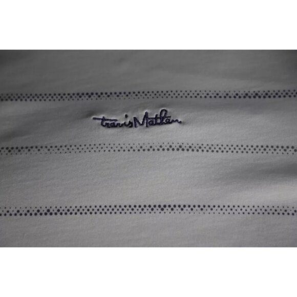 Travis Mathew Golf Polo Shirt Mens L White Spread Collared River Rafter Cotton - Picture 3 of 10